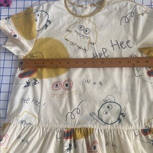 Yellow Cartoon Print Dress